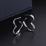 Sterling Silver Elegant Hollow Love Heart Earrings