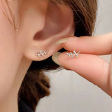 Sterling Silver Elegant Leaf Studs