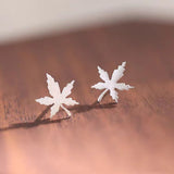 Sterling Silver Elegant Maple Leaf Studs