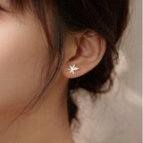 Sterling Silver Elegant Maple Leaf Studs