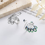 Sterling Silver Elegant Peacock Hollow Little Phoenix Open Rings