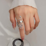 Sterling Silver Elegant Peacock Hollow Little Phoenix Open Rings