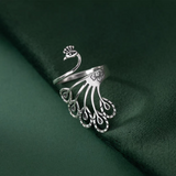 Sterling Silver Elegant Peacock Hollow Little Phoenix Open Rings