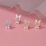 Sterling Silver Elegant Rabbit Bow Studs