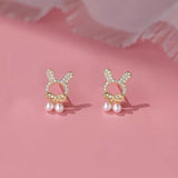 Sterling Silver Elegant Rabbit Bow Studs