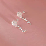 Sterling Silver Elegant Rose Earrings