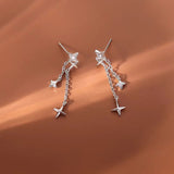 Sterling Silver Elegant Star Earrings