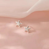 Sterling Silver Elegant Starfish Studs