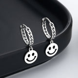 Sterling Silver Elegant Twist Smiley Face Earrings