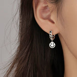 Sterling Silver Elegant Twist Smiley Face Earrings