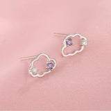 Sterling Silver Elegant Zircon Cloud Studs