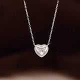 Sterling Silver Elegant Zircon Heart-Design Butterfly Necklaces