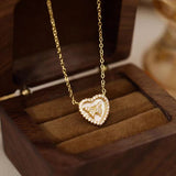 Sterling Silver Elegant Zircon Heart-Design Butterfly Necklaces