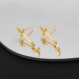 Sterling Silver Elegant Zircon Sword Earrings