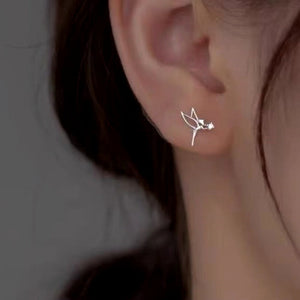 Sterling Silver Elf Wings Stud Earrings