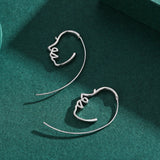 Sterling Silver Face Threader Earrings