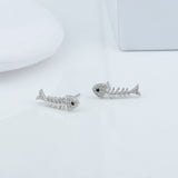 Sterling Silver Fishbone Earrings