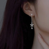 Sterling Silver Five-Pointed Star Earrings