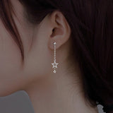 Sterling Silver Five-Pointed Star Earrings