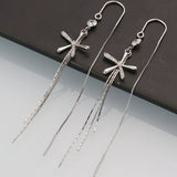 Sterling Silver Flower Threader Earrings