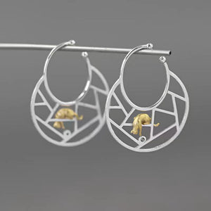 Sterling Silver Garden Window Cat Ear Cuff Earrings