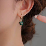 Sterling Silver Green Crystal Earrings