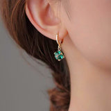 Sterling Silver Green Crystal Earrings