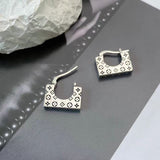 Sterling Silver Handbag Pattern Earrings