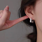 Sterling Silver Handbag Pattern Earrings