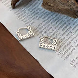 Sterling Silver Handbag Pattern Earrings