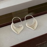 Sterling Silver Heart-Design Chian Threader Earrings