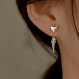 Sterling Silver Heart-Design Earrings