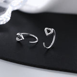 Sterling Silver Heart-Design Stud Earrings