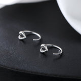 Sterling Silver Heart-Design Stud Earrings