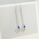 Sterling Silver Heart-Design Threader Earrings