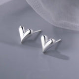 Sterling Silver Heart Stud Earrings