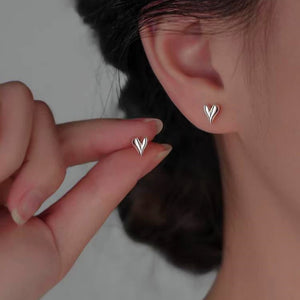 Sterling Silver Heart Stud Earrings