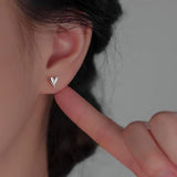 Sterling Silver Heart Stud Earrings