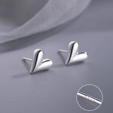 Sterling Silver Heart Stud Earrings