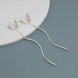 Sterling Silver Hollow Butterfly Threader Earrings