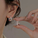 Sterling Silver Hollow Daisy Flower Earrings