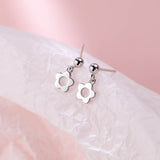 Sterling Silver Hollow Flower Pearl Earrings