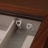 Sterling Silver Hollow Heart-Design Earrings