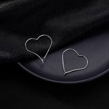 Sterling Silver Hollow Heart-Design Earrings