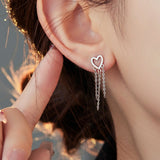 Sterling Silver Hollow Heart-Design Earrings