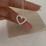 Sterling Silver Hollow Heart-Design Necklaces