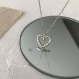 Sterling Silver Hollow Heart-Design Necklaces