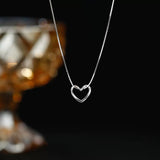 Sterling Silver Hollow Love Necklaces