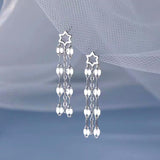 Sterling Silver Hot Style Star Drop Earrings