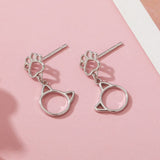 Sterling Silver Kitty Earrings